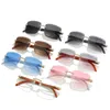 Sunglasses CATERSIDE 2022 New Square Sunglasses Women Diamond Cutting Rimless Fashion Crystal Shiny Sun Glasses Female Gradient Eyewear MenJ230301