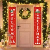 Juldekorationer Merry Banners främre dörr välkomna veranda rött skylt hängande xmas för hemvägg inomhus