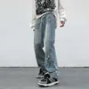 Men's Jeans High Quality Star Embroidery Patchwork Jeans Spring New Fashion Couples Streetwear Loose Straight Denim Pants For Men and Women Z0301