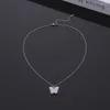 Pendant Necklaces Shiny Zircon Butterfly Necklace Ladies Exquisite Simple Clavicle Chain Friend Birthday Gift Jewelry Anniversary