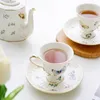 Чашки блюдцы Винтажная позолоченная садовая бабочка кофейная чашка и блюдца чайная керамическая роскошная европейская чайная набор 250 мл