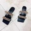 Slippers Summer 2023 Women Transparent Chain Women's Flats Plus Size Woman Slides Ladies Casual Footwear Female Beach Shoes