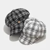 Bérets printemps et été femmes coton chapeaux Plaid couleur chapeau octogonal Style campagnard peintre femme visière chapeau de soleil Bonnet