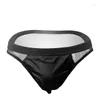 MUITAS MENS MENSY Sissy Satin Mesh Lingerie Panties Biquíni Brincadeiras Sexy Thong pornô de roupa íntima respirável Sleep Bottoms Cock bolsa Gay Men Brief