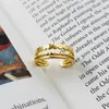 Pierścienie klastra 925 Sterling Srebrny Minimalistyczny styl Gold Multi-Wayer Otwarty pierścień Regulowany Przyjęcie Przyjęcia Podtrzymy