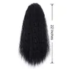 Drawstring horsetail long curly wig piece elastic net wig female long curly horsetail 230301