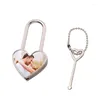 Keychains Sublimation Blank Wish Locks With Key Love Lock Heart Shape Padlock Keyring Wedding Valentine's Day Gift For Heat Transfer