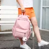 School Bags Pink Color Teen Bag For Girls Backpack Women Bookbags Middle Student Schoolbag Large Black Ears Nylon Bagpack