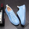 New Men's Flats Shoes Fashion White Blue Casual Trend Low Help Men Comfortable Safety non-slip D2A29