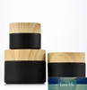 Toptan Cam Boş Kozmetik Kutular Yüz Kremi Makyaj Taşınabilir Şişe Ahşap Tahıl Kapakları Kavanoz Depolama Buzlanma Siyah Lady