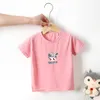 Children's Short Sleeve T-shirt Summer New Solid Color Cartoon Pattern Leggings