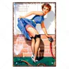 Sexy dame vintage metalen schilderplaat pin up meisje tin plaque poster muur decor bar pub club man cave retro borden 30x20cm w03