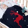 Blankets Swaddling Christmas Threedimensional Elk Baby Toddler Air Conditioner For Infant Warm Knit Quilt 10080cm 024 Months 230301