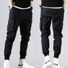 Spodnie damskie Capris Boy Multi Pockets Cargo Harem Spodnie Streetwear Hip Hop Black Grey Casual Męskie Joggers Modne harajuku mężczyzn Punk Pants 230301