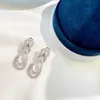 Lüks Cazibe Küpeleri S925 STERLING Gümüş Marka Tasarımcı Kuvvetleri Tam Kristal Kova Takımı Küpeleri Kadın Mücevher Partisi Hediyesi