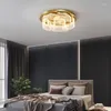 Plafoniere Sala da pranzo Soggiorno Lampada a LED Lampada guida a luce rotonda creativa Apparecchi per studio Camera da letto Pannello postmoderno dorato per interni