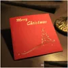 Gift Cards Merry Christmas 3D Xmas Tree Laser Pop Up Folding Type Greeting Card for Navidad Natal New Year Party Favors Drop Delivery Dhxgt