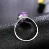 Rings S925 Sterling Silver Fine Jewelry Natural 8x10mm Amethyst Stone Rings Figuredized Rings for Women Wedding Jewelry Gift G230228