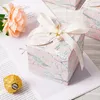 Gift Wrap 20/50pcs Square Gift Wrapping Boxes Wedding Party Birthday Favors Goodies Gift Souvenir Doorgift Candy Box Packaging Supplies 230301
