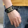 Bangle retro viking rune hamer brede lederen armband voor mannen Celtic Wolfhead Modish sieraden op de hand westerse stijl accessoires cadeau