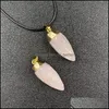 car dvr Pendant Necklaces Cone Prism Pendum Reiki Healing Crystal Energy Stone Quartz Fashion Women Men Jewelry Wholesale Drop Delivery Penda Dhnh3