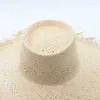 Wide Brim Hats Natural Raffi Straw Hat With High Top And Big Eaves For Foreign Trade In Summer Outdoor Beach Sunscreen Shade