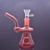 Mini Beaker Bong Bubbler Smoking Water Bongs 14mm Joint Matrix Perc Glass Oil Burner Bongs Dab Oil Rigs Hookah with Bent Male Glass Oil Burner Pipe