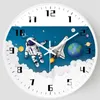 Zegary ścienne 8 -calowe kreatywne sypialnię dzieci Silent Siekad Second Wall Clock Astronauta Eksploracja Dekoracja pokoju kwarcowego Clock 230301