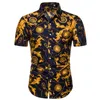 Men's Casual Shirts M-5XL Dot-Print Business For Summer Short Sleeve Regular Formal Clothing Mens Office Button Up Blouses