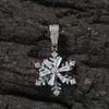 Full Zircon Hip Hop Snowflake Pendant Glow rotation Necklace Gold Plated Bling Mens Hip Hop Rap Jewelrys