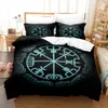 Bedding sets Vegvisir Runes Duvet Cover Set Viking Symbols Celtic Quilt Microfiber Scandinavian Comforter King 230228