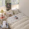 Beddengoedsets kleine roos vierdelige set zoete meisjesachtige bloemen quilt deksel katoenen laken puur