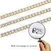 4mm 925 Silver Hip Hop Single Row full av Zircon Men's Necklace Tennis Chain