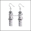 자동차 DVR Dangle Chandelier 925 Sterling Sier Natural Stone Crystal Column 여성을위한 중국 용 National Wind Earrings Long Earringsdrop Dhjiv