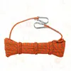 Utomhus prylar 10m 8 mm tjocklek trädklättring säkerhet Slingrappelling rep Auxiliary Cord Equipment för (orange)