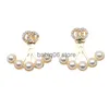 Charm Women 18k Gold Plated Earrings Luxury Brand Designers Ear Stud Geometric Axgerate Classic Crystal Rhinestone Pearl Wedding Party Jewerlry T230301