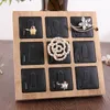 Jewelry Pouches Bamboo Display Ring Stand Holder Showcase Organizer For Window