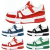 Designer Sneaker Virgil Trainer Casual kids Shoes Calfskin Leather Abloh White Green Red Blue Letter Overlays Platform Low Sneakers Size 28-35 B1
