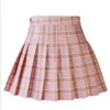 Women Casual Plaid Skirt Girls High Waist Pleated Aline Fashion Uniform With Inner Shorts 230301