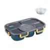 Servis uppsättningar Bento Box Five-Grid Lunch Portable Microwavable Children Student With Bowl Kitchen Supplies