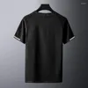 Heren t shirts Europese luxe jacquard merceriseerde katoen splitsen heren korte mouw zomer losse poleras hombre 2023 tee shirt homme