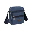 Ryggsäck män gåva justerbar rem multi fickor axelväska solid duk hög densitet utomhus casual anti rynka retro crossbody