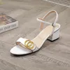 Top Designer Sandali Classici Tacchi alti Fashion Slides Scarpe eleganti da donna Sandalo con fibbia per cintura in metallo con scatola 35-41