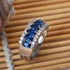 Wedding Rings Loredana Style Accessories Fashion Shiny Straight Row Egg-shaped Blue Zircon Rich Unwavering Attitude