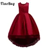 Robes de fille Fleur Filles Robe Enfants Haut Bas Maxi Élégant Pageant Fête De Mariage Première Communion Vêtements Robe De Bal De Bal