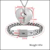 car dvr Bracelet Necklace Concentric Lock Couple Double Buckle Student Men And Women Key Romantic Confession Titanium Steel Drop Delivery Dhtrw