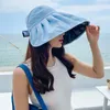 Geniş Memul Şapkalar Lüks Güneş Kadınlar Plaj Yaz Güneşli Kadın Dış Mekan Gelişmiş Anti-uv Panama Seyahat Büyük Şapka Bayan Geniş Kavrama