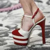 Отсуть обувь женская 2022 Новая мода подиум 16 см на высоких сандалиях Сексуальные толстые подошвы увеличивают женские обувь большого размера230301