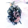 Modekristallen Rose Flower Lace Hair Scrunchies Ties Elastics Ponytail Holder Floral Rubber Rubber Hairband For Women Girl Dik Hair