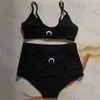 Moon Logo Womens Bikini Set Broderie Design Maillots de bain Ladies Sling Maillot de bain Sous-vêtements Deux couleurs